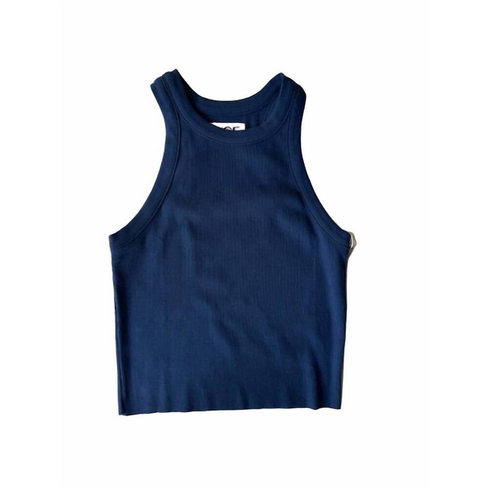 NEW CITIZEN women's amaya crop fitted tank in admiral blue